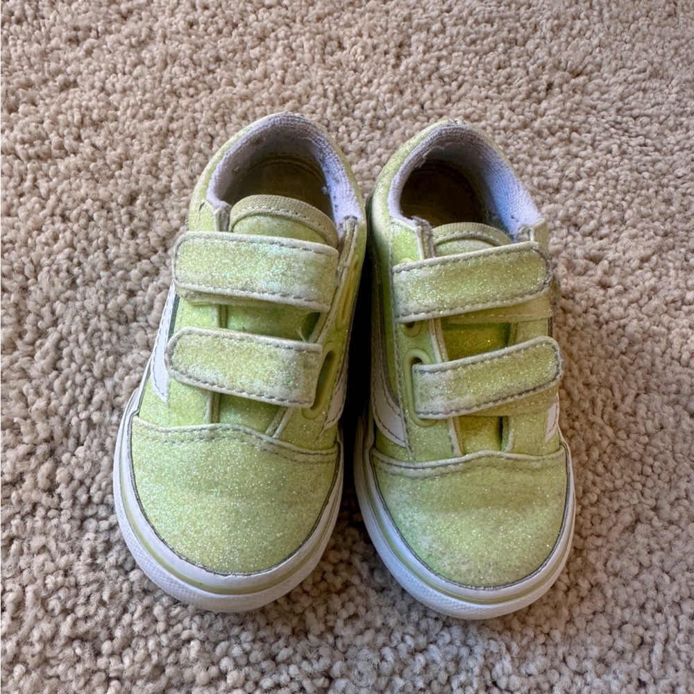 Kids Glittery Green Shoes